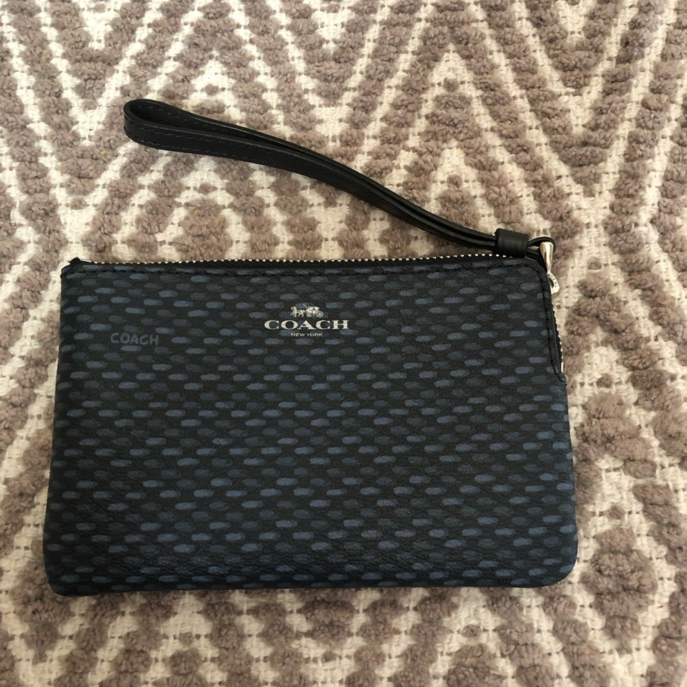 NWT Blue Pattern Coach Wristlet